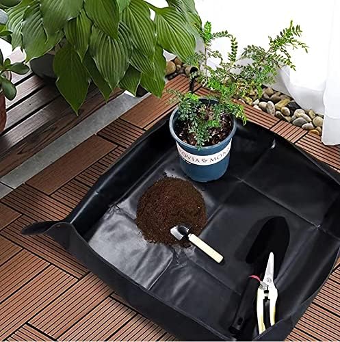 BIUWING 2PCS 39.4" x 39.4" Large Plant Repotting Mat Waterproof Transplanting Mat Indoor Plant