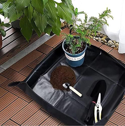 BIUWING 2PCS 39.4" x 39.4" Large Plant Repotting Mat Waterproof Transplanting Mat Indoor Plant