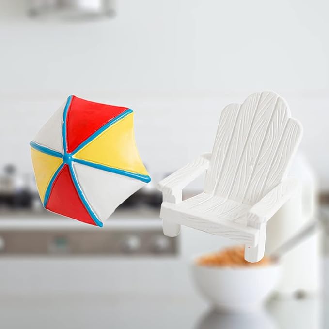 TOYANDONA 2pcs Beach Zen Garden Decor Mini Chair Sun Umbrella Sandbox Accessories Nautical