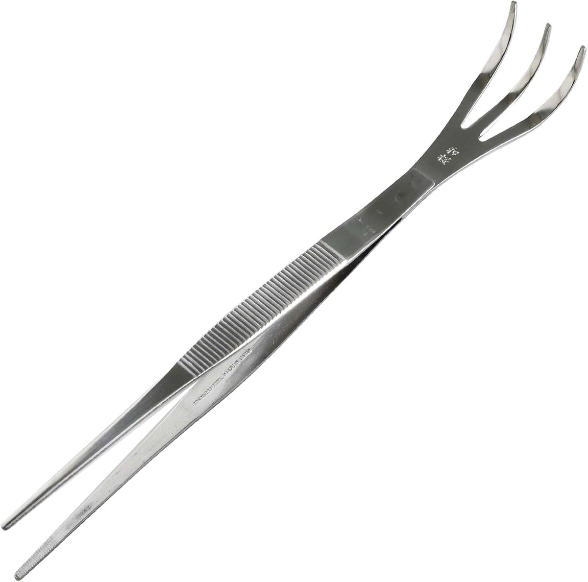 Wazakura 2 in 1 Bonsai Tweezers with Root Rake in Stainless Steel Made in Japan 8.6in (220mm)