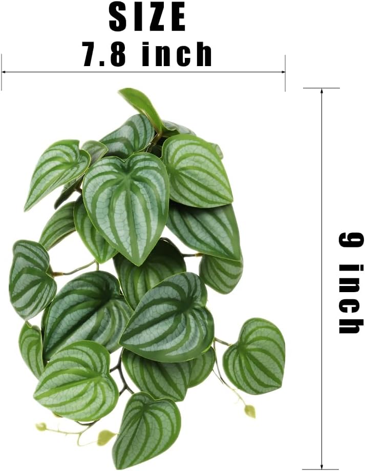 Reptile Plants for Terrarium, Amphibian Habitat Decor Artificial Hanging Plants with Suction Cup