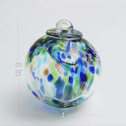 YaoYuan 4 Inch Garden Hanging Gazing Ball Hand-Blown Glass for Hanging Gardens Window Outdoor