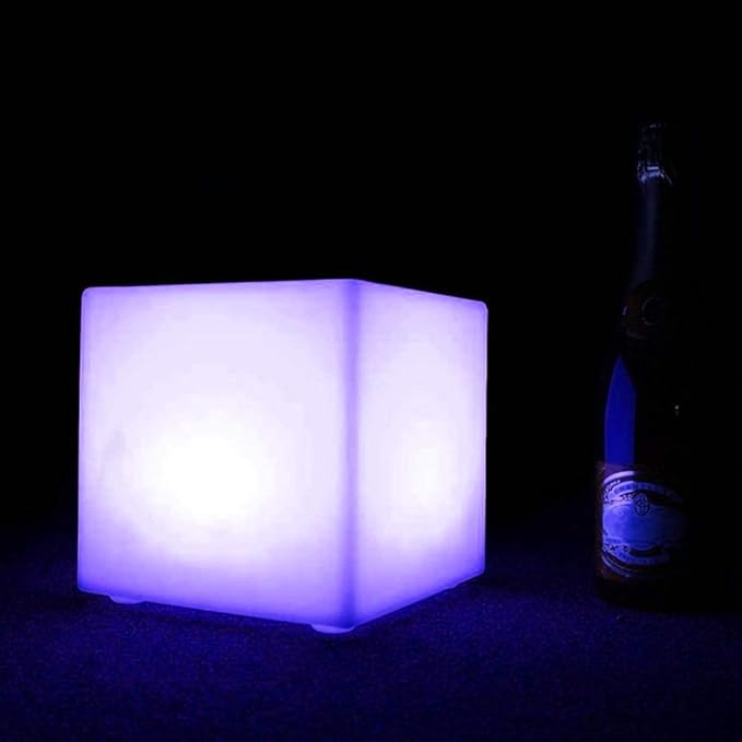 Mr.Go 10-inch Rechargeable LED Cube Light w/Remote, 16 RGB Colors & Dimmable LED Cube Lamp Night