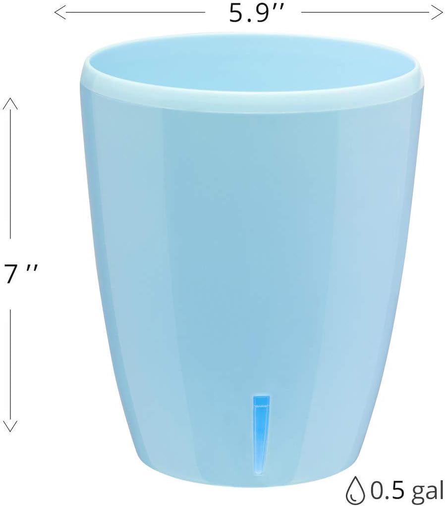 Santino 5.5 Inch ORCHIDEA Self Watering Pots for Orchids in Blue - Decorative Wicking Planter with