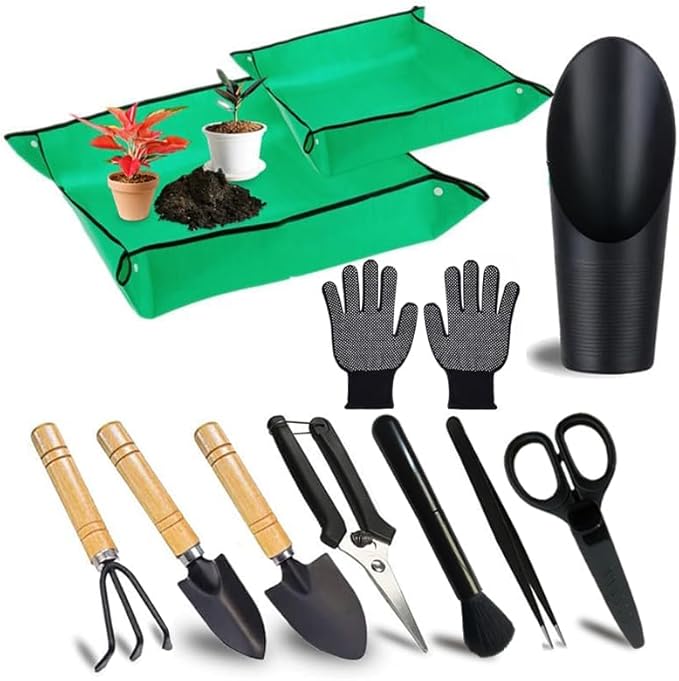 WNJ Plant Repotting Mat for Garden, 2 PCS Waterproof Potting Mats, Foldable Indoor Plant Mat