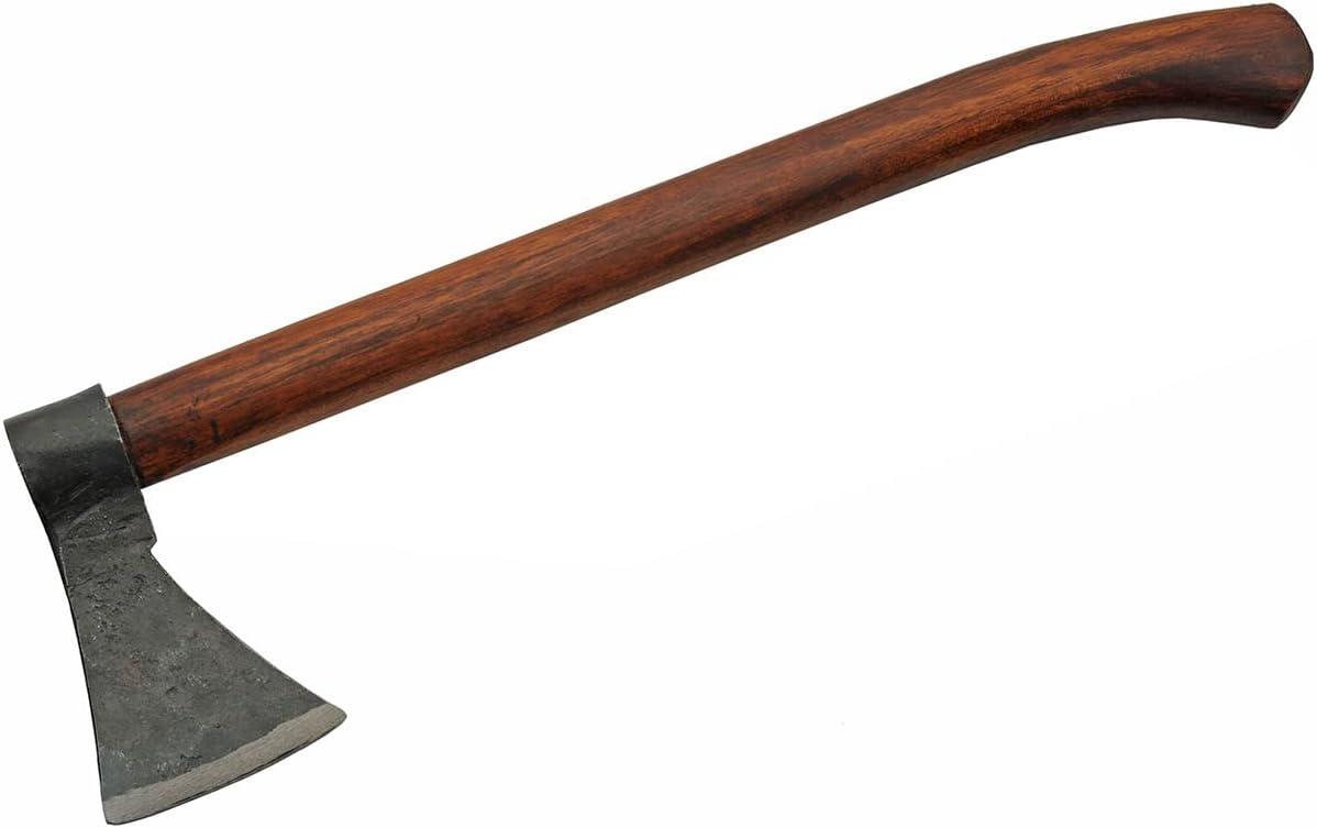 SZCO Supplies 16" Viking Style Hand-Forged Axe - Carbon Steel Blade with Wooden Handle, Medieval