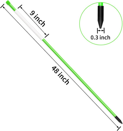 Driveway Markers Snow Stakes 48 inch Green Plow Stakes Reflective Fiberglass, Pack of 50 for