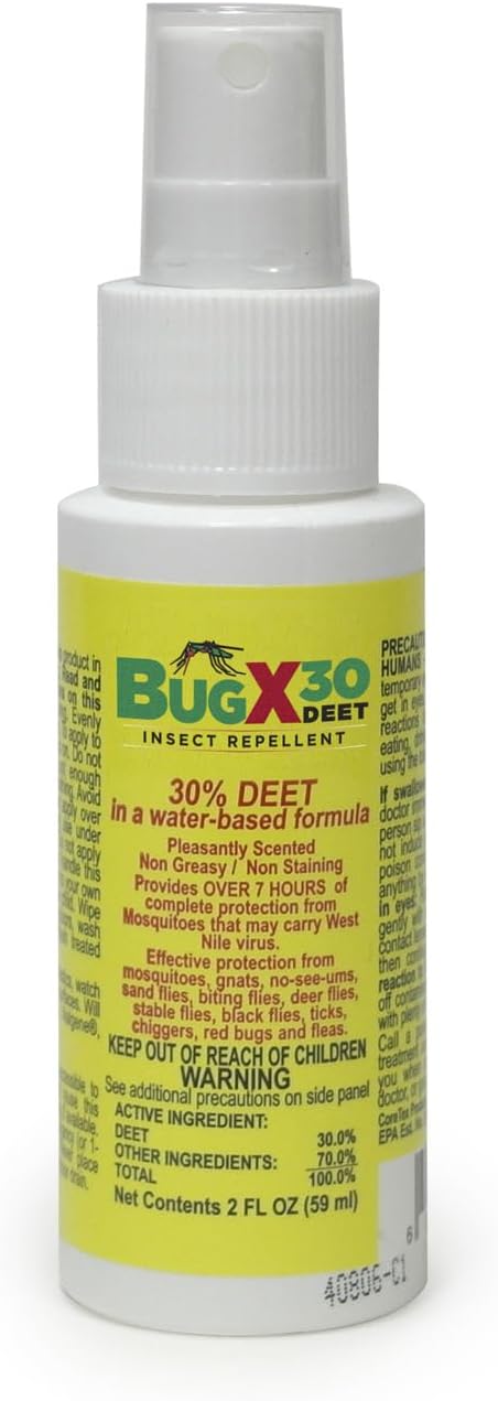 CoreTex Bug X 30 Mosquito, Tick, & Insect Repellent Spray with 30% DEET - 2oz Bottle of Bug