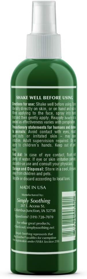 Bug Soother Spray Small Family Pack - Natural Insect, Gnat and Mosquito Repellent & Deterrent with