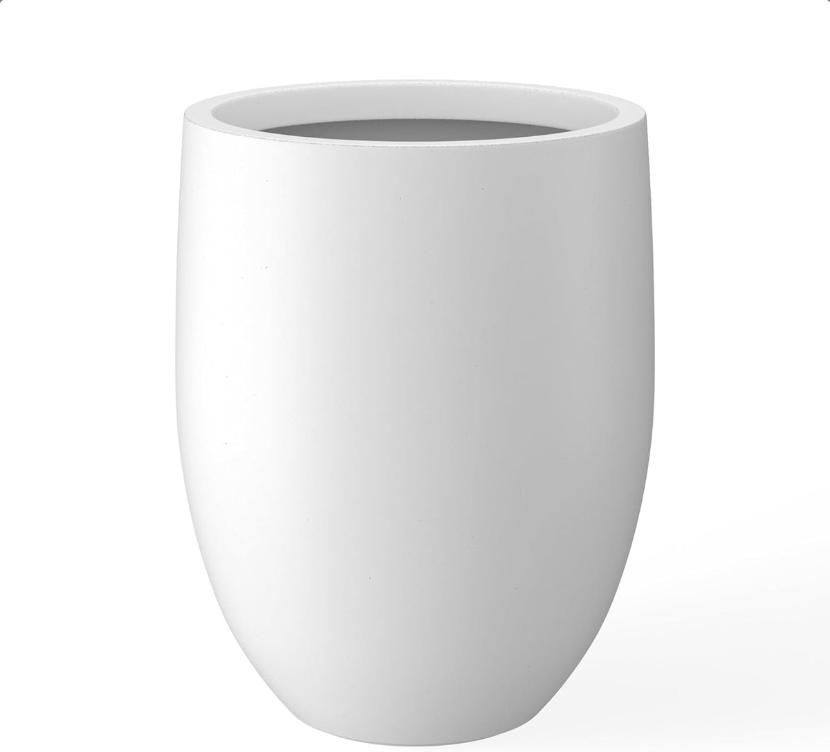 Kante 21.7" H White Concrete Tall Planter, Large Outdoor Indoor Decorative Pot with Drainage Hole