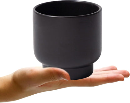 LB Black Ceramic Plant Pot for Indoor Plants, Succulent Planters Ceramic Plant Pots, Modern Flower