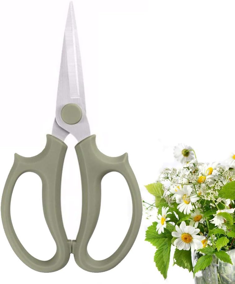 Leize Flower Scissors, Premium Thickened Stainless Steel Floral Shears, Strong Pruner for Flowers