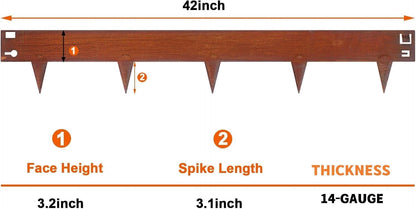 6.3Inch Cor-Ten Steel Landscape Edging, 6 Pack Hammer-in Metal Edging for Landscaping, Garden