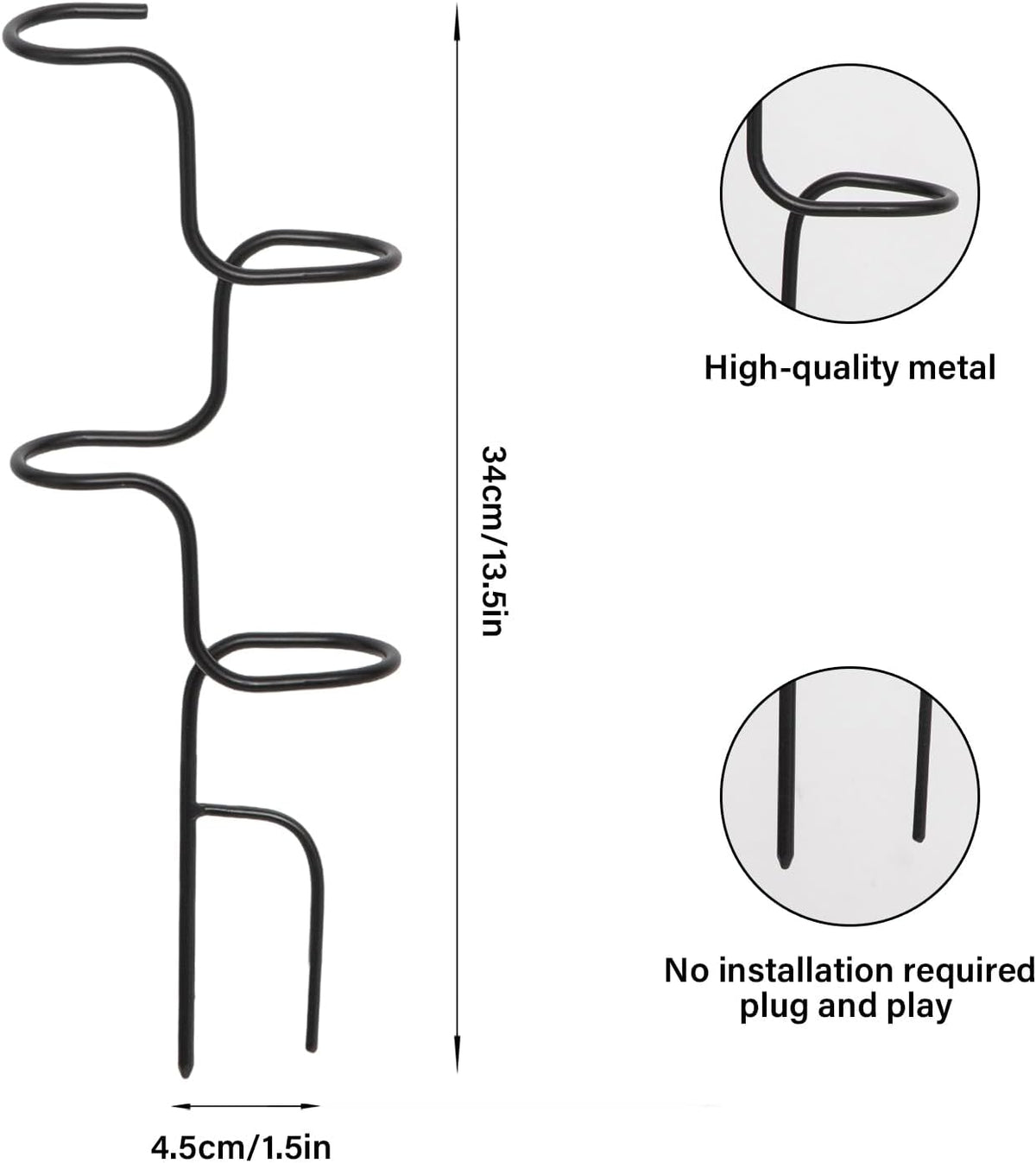 3PCS Indoor Plant Support Stakes - Sturdy Metal Trellis for Garden Flowers & Monstera, Durable &