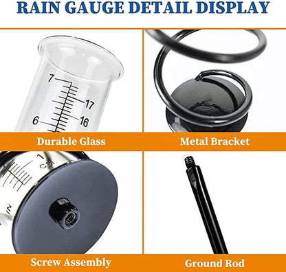 Rain Gauge, Rain Gauge Outdoor, Rain Gauges Outdoors Best Rated for Yard with Stake, Rain Water