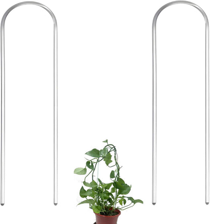 2 Pack U-Shaped Clear Acrylic Plant Supports - 14 inches Indoor/Outdoor Climbing Vine Trellis for