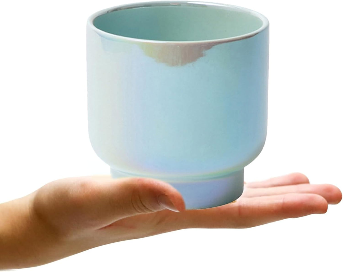 LB Blue Ceramic Planters for Indoor Plants, Succulent Plant Pots Ceramic Plant Pot, Modern Flower
