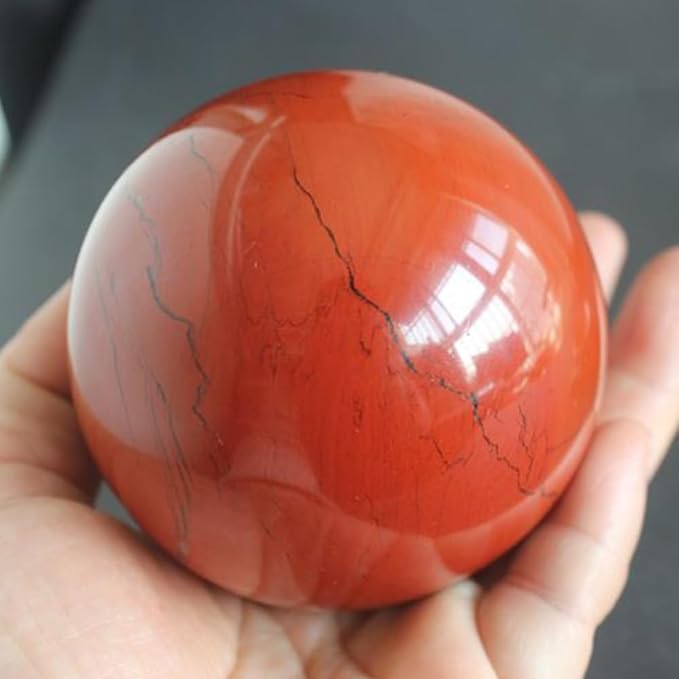 6-7CM/2.36-2.76inch Magical Natural Red Jasper Stone Ball Quartz Crystal Mineral Reiki Treatment