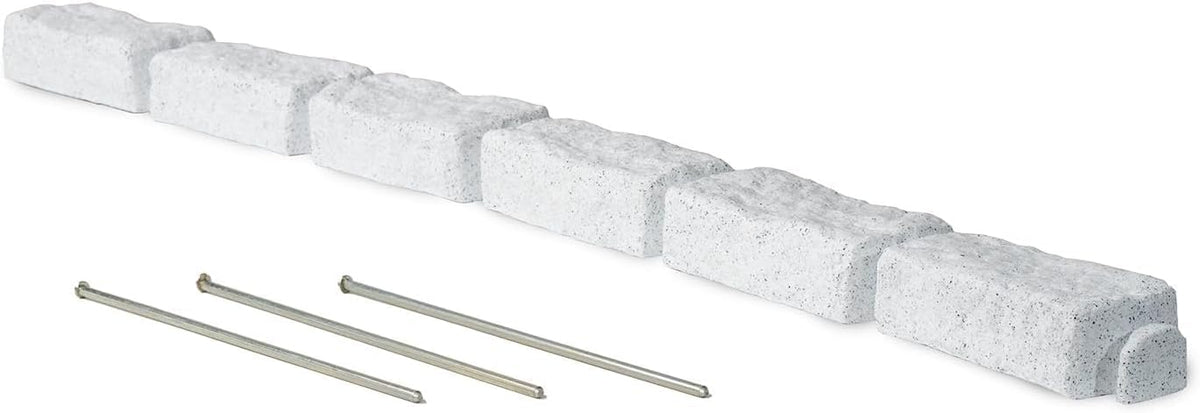 Beuta Landscape Edging | Garden Edging Border | No Dig Faux Stone Bricks & Spikes for Lawn Edging