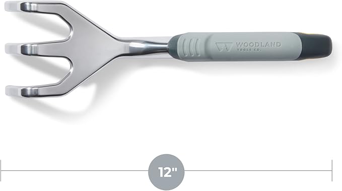 Woodland Tools Heavy Duty Hand Cultivator, 3-Prong Garden Claw Tiller Tool with Anodized Aluminum
