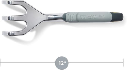Woodland Tools Heavy Duty Hand Cultivator, 3-Prong Garden Claw Tiller Tool with Anodized Aluminum