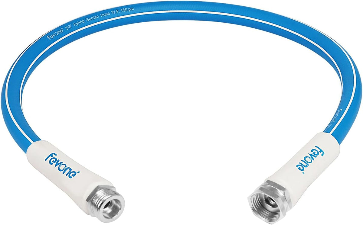 Fevone 3 ft x 5/8" Leader Hose for Hose Reel Connector, 150 PSI Heavy Duty Lead-In Hose with 3/4"
