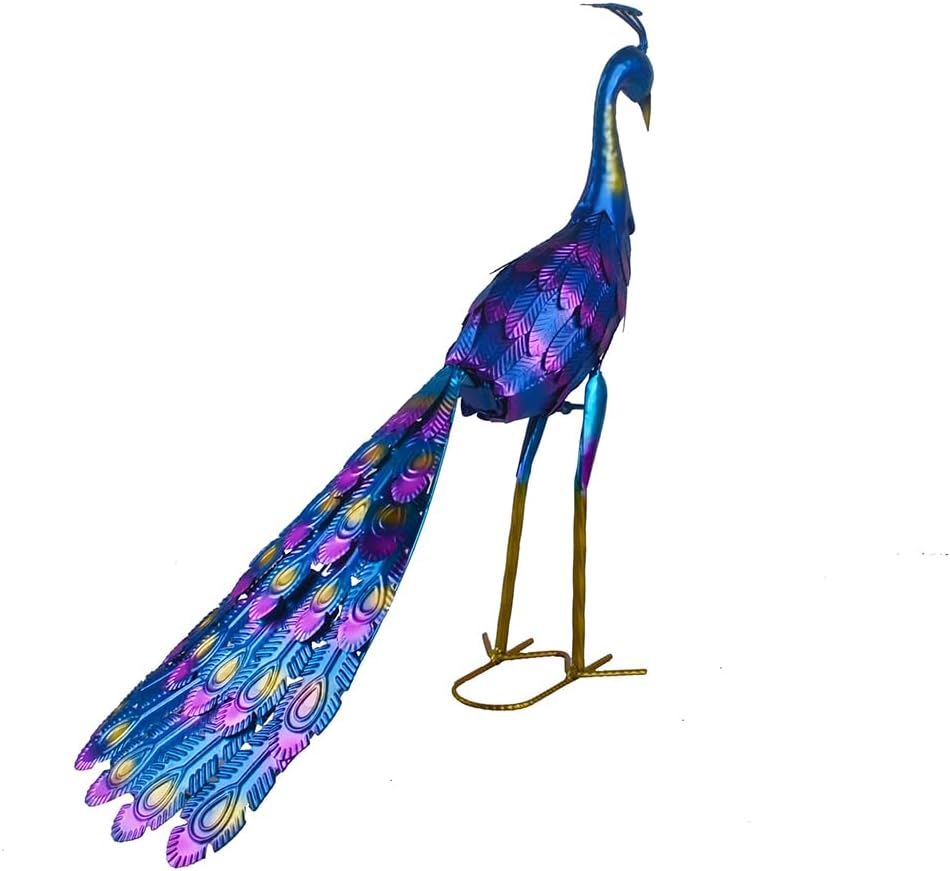 Small Peacock Statue Animal Sculpture Garden Decoration Metal Yard Art for Yard Outdoor Decoration