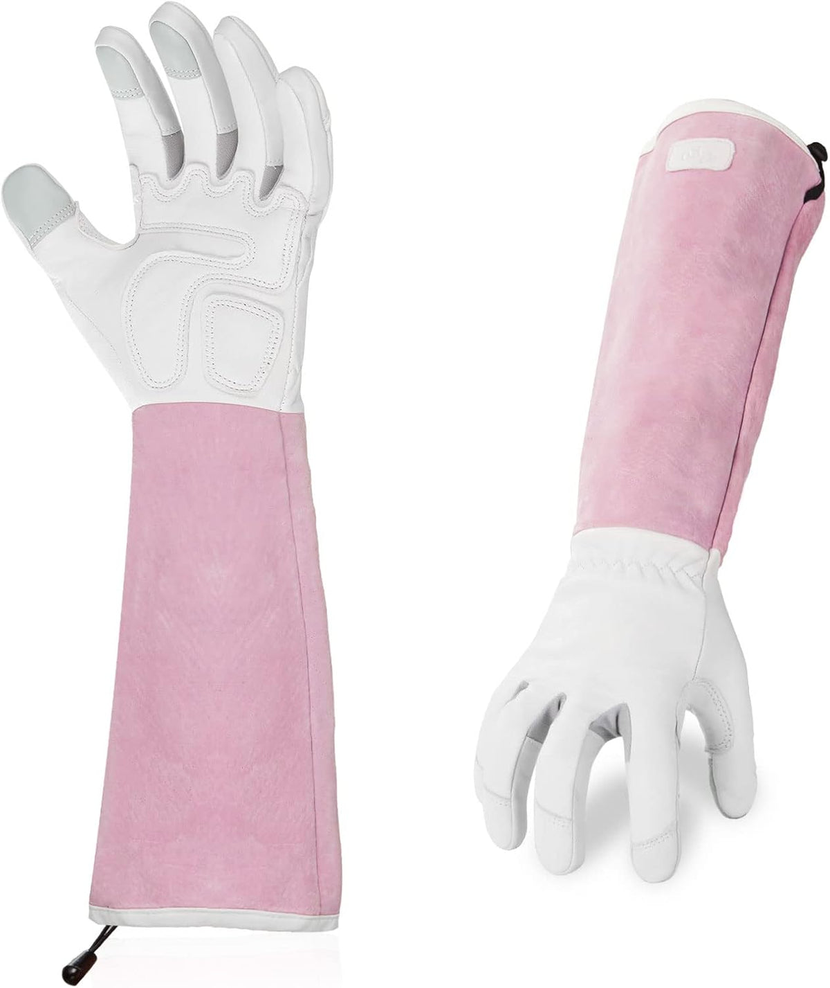 Vgo... 1-Pair Premium Genuine Goat Leather Extra-Long Cuff Thornproof Gardening Gloves (Size L