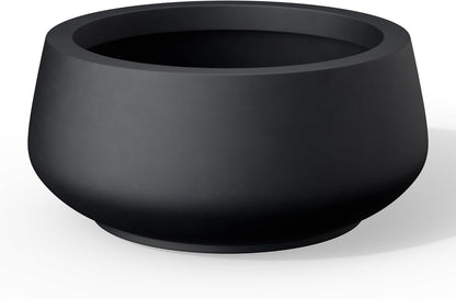 Kante 12.5" Dia Round Concrete Bonsai Planters, Outdoor Indoor Garden Plant Pot with Drainage Hole