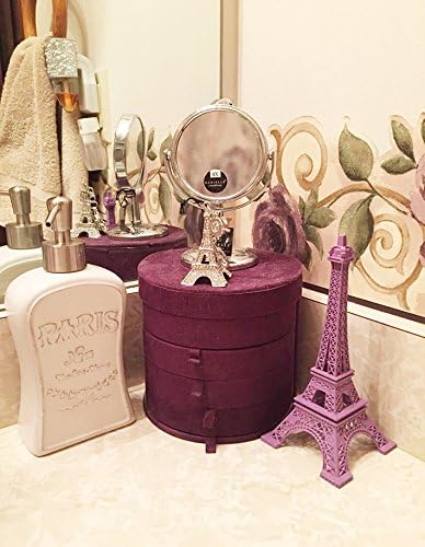 ESHATO Pink Metal Eiffel Tower Statue, 7inch Decorative Figurine Replica Stand Holder for Cake