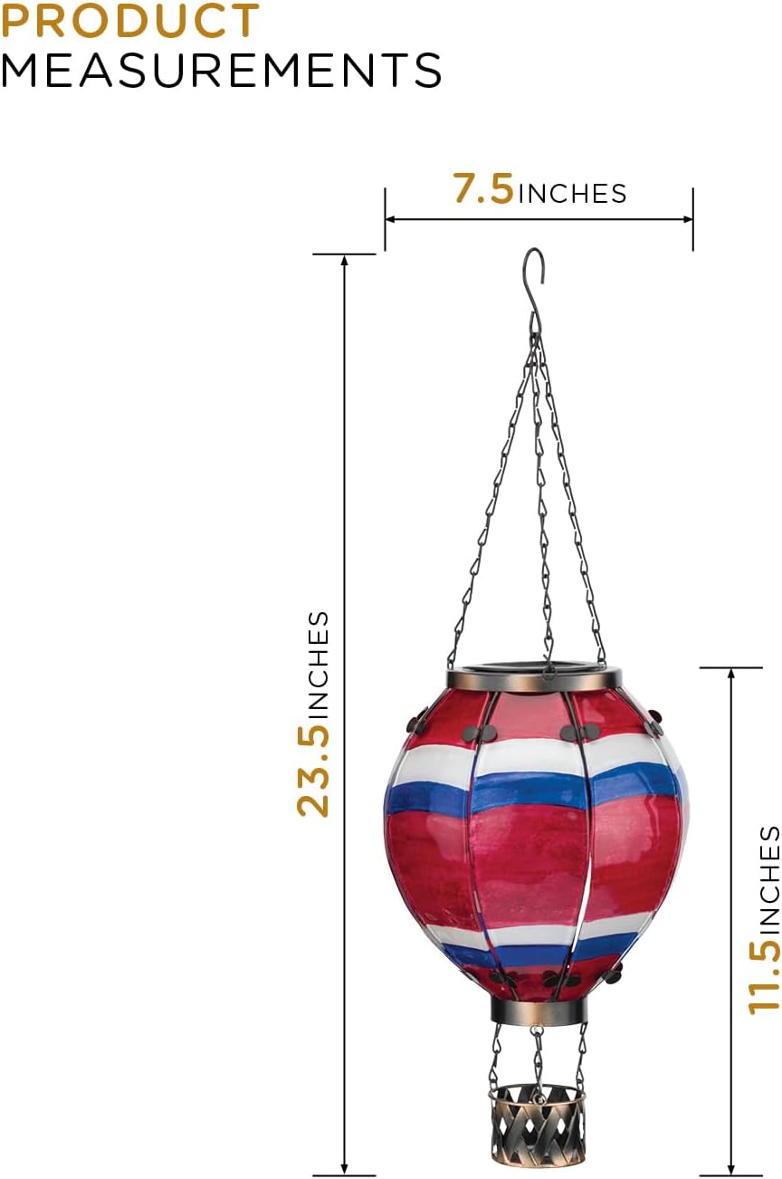 Regal Art & Gift Hot Air Balloon Solar Lantern – Hanging Solar-Powered LED Lights, Waterproof