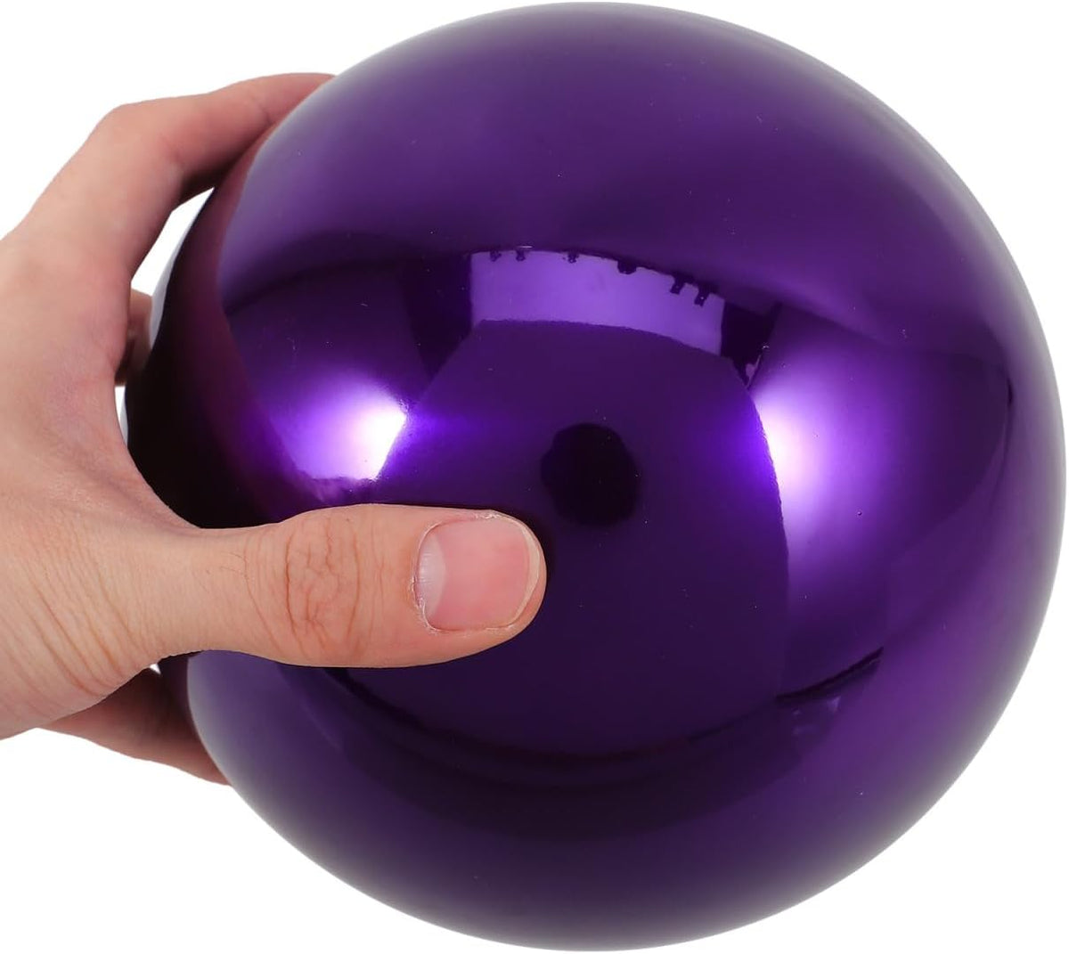 Happyyami Stainless Steel Mirror Reflective Ball Purple Gazing Ball for Garden Decor 15Cm Outdoor