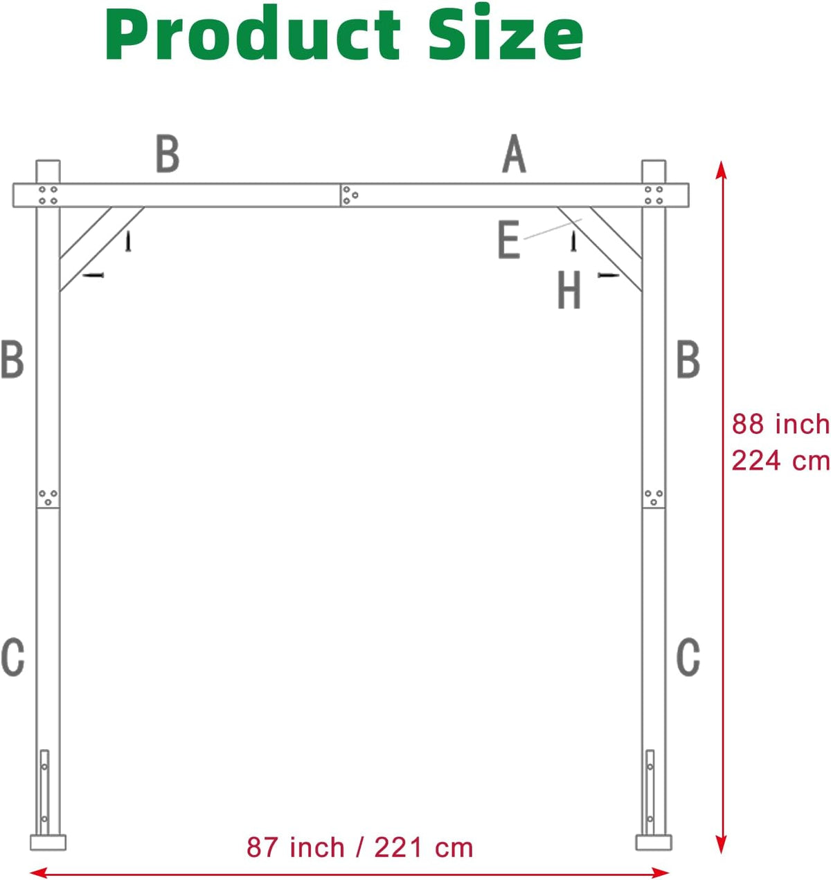 7.3FT Wooden Wedding Arch Stand Square Wood Arch Wedding Arbor for Ceremony Party Proposal Scene
