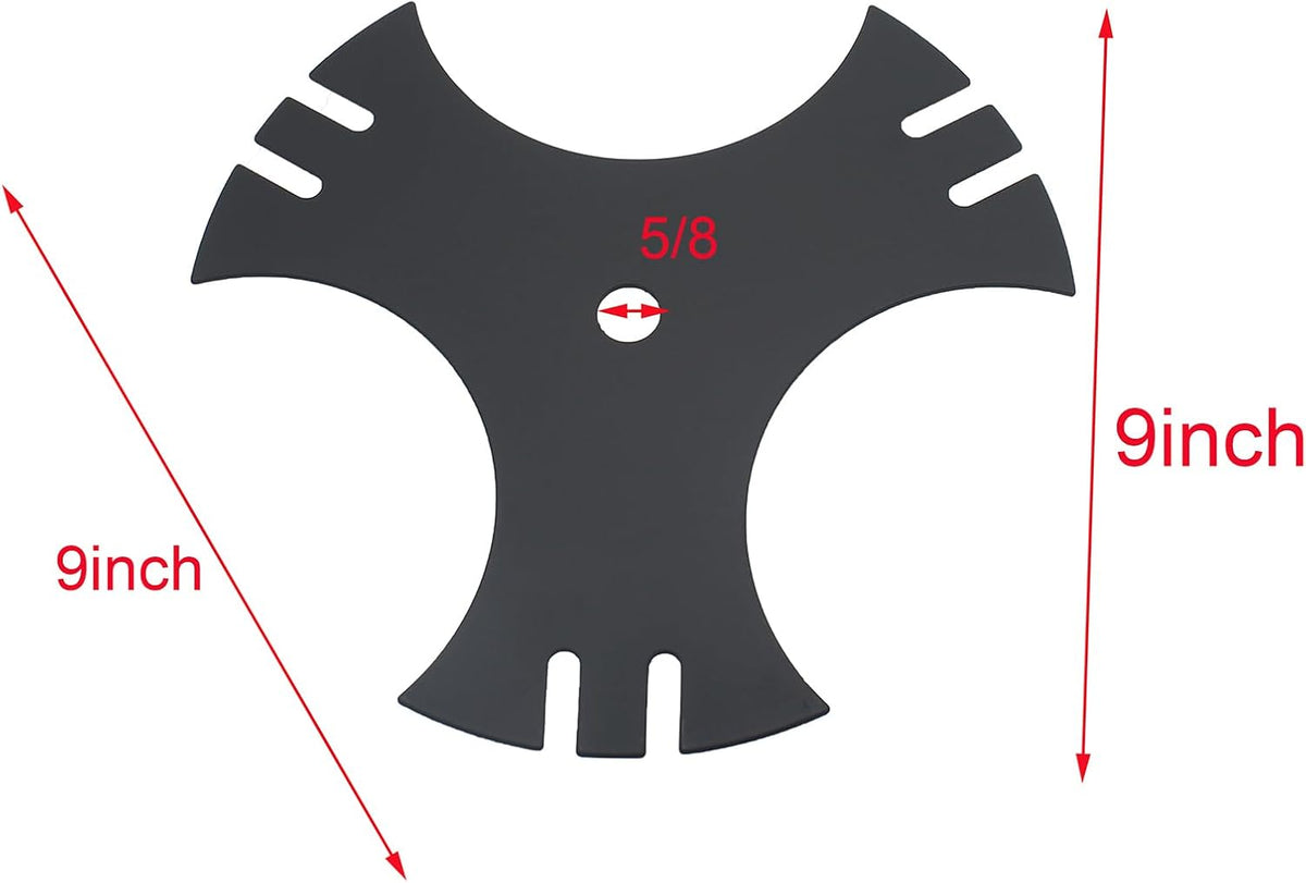 FDXGYH Universal 9" x 9" Edger Blade (5/8" Center Hole) 3-Side Edger Star Blade for Edger Model