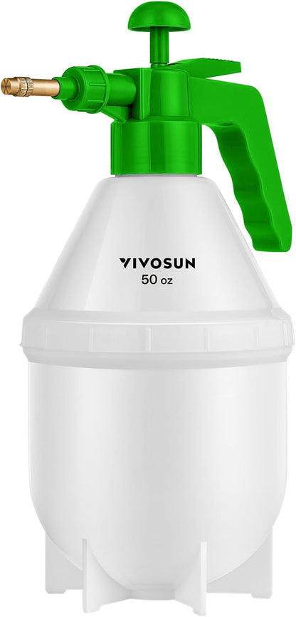 VIVOSUN 50oz Pump Sprayer, Handheld Garden Water Sprayer Bottle with Adjustable Brass Nozzle, for