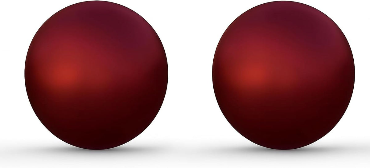 Lulu Decor, 2 pcs - 12 Red Matt Finish, Stainless Steel Gazing Mirror Ball, Smooth Finish Garden
