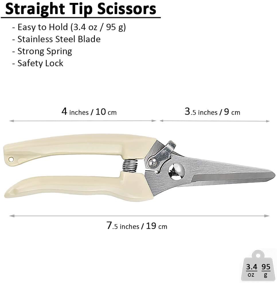 BUGUI Garden Shears Set of 2, Includes 1 Bypass Pruning Shears and 1 Straight Blade Garden