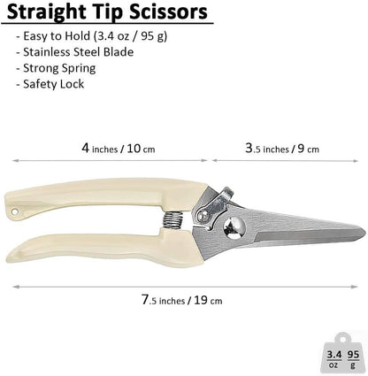 BUGUI Garden Shears Set of 2, Includes 1 Bypass Pruning Shears and 1 Straight Blade Garden