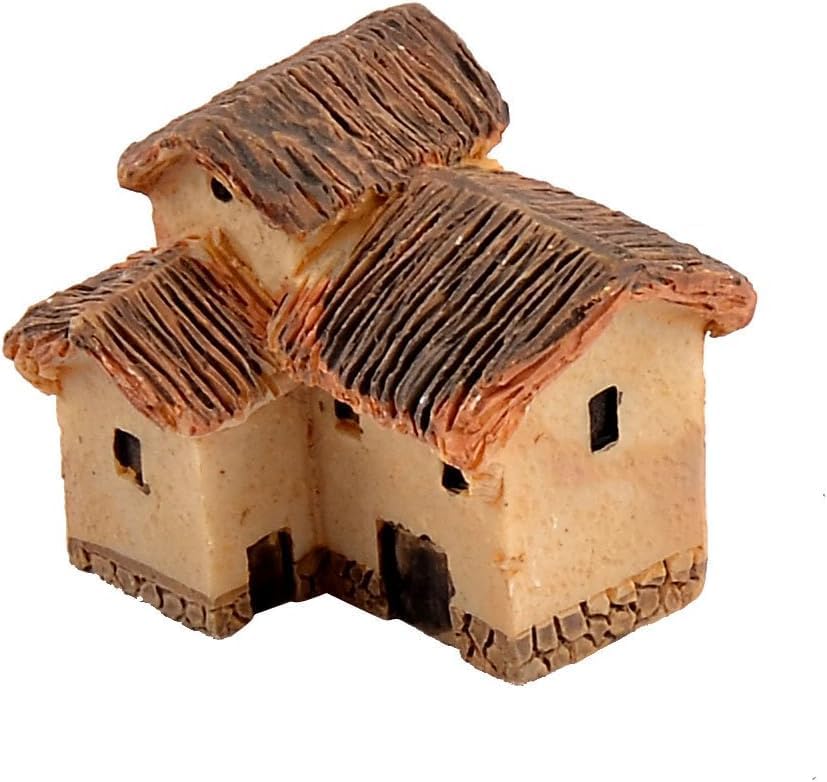 Fairy Garden Mini House Accessories, Miniature Village Hut Figurine Cottage, DIY Micro Landscape