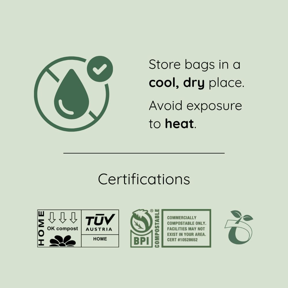 Compost Bags, Compostable Trash Bags 2.6 Gallon Compostable Bags 100 Count Small Compost Bags for