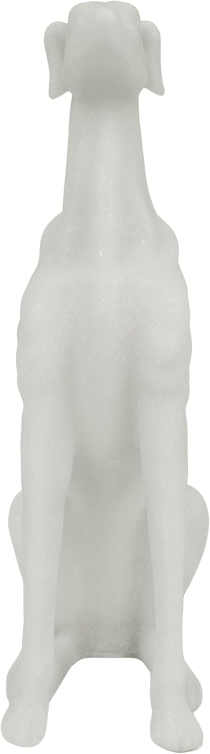Greyhound Sculpture, White Resin Dog Statue for Home Decor, Coffee Table, Entryway Table