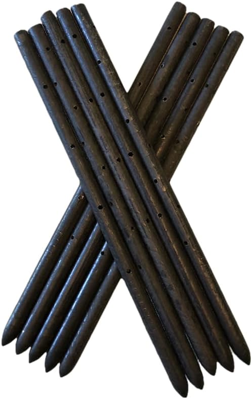 MCA 18" Round Steel Concrete Form Stakes (10 Pack) 3/4" Heavy-Duty Pointed with Holes – for