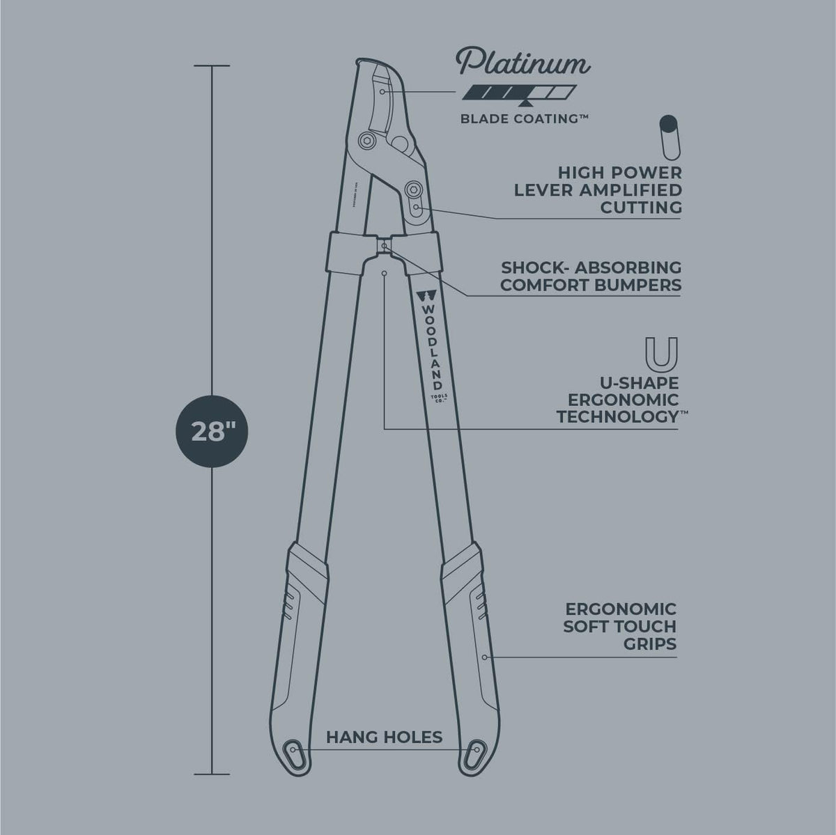 Woodland Tools Heavy Duty Lopper – 28 Inch Lever-Action Branch Cutter with Bypass Blade and Non