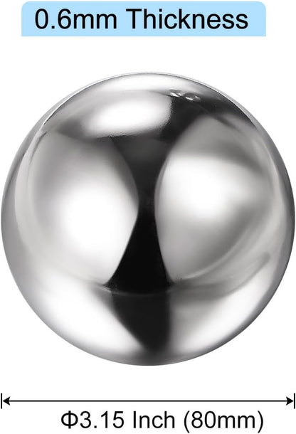 uxcell Gazing Ball 3.15 Inch 80mm Reflective Sphere Polished Hollow Ball, Stainless Steel Gazing
