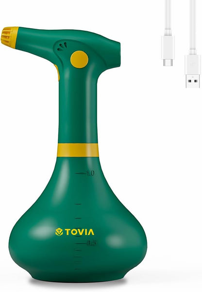 T TOVIA: Garden Sprayer 1 Liter Battery Spray Bottle Powered Electric, Rechargeable, Portable