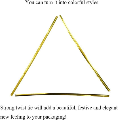 HAHIYO 300Pcs 6inches Gold Metal Twist Ties Bread Candy Coffee Bag Ties Plant Garden Twist Ties for