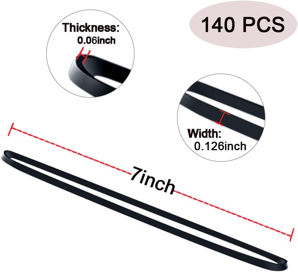 Large Rubber Bands 140 Pack, Heavy Duty Big Elastic Bands Size #117, Colored (Black, Blue, Red