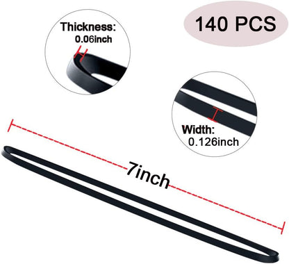 Large Rubber Bands 140 Pack, Heavy Duty Big Elastic Bands Size #117, Colored (Black, Blue, Red