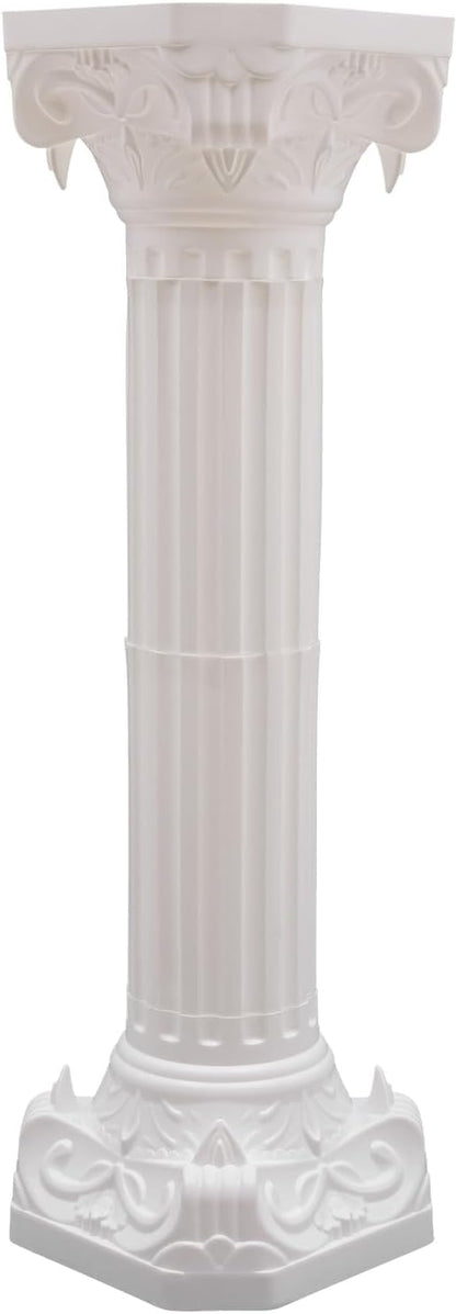 Roman Column Pedestal, Plastic White Columns for Weddings Indoor/Outdoor Roman Pillar Stand for