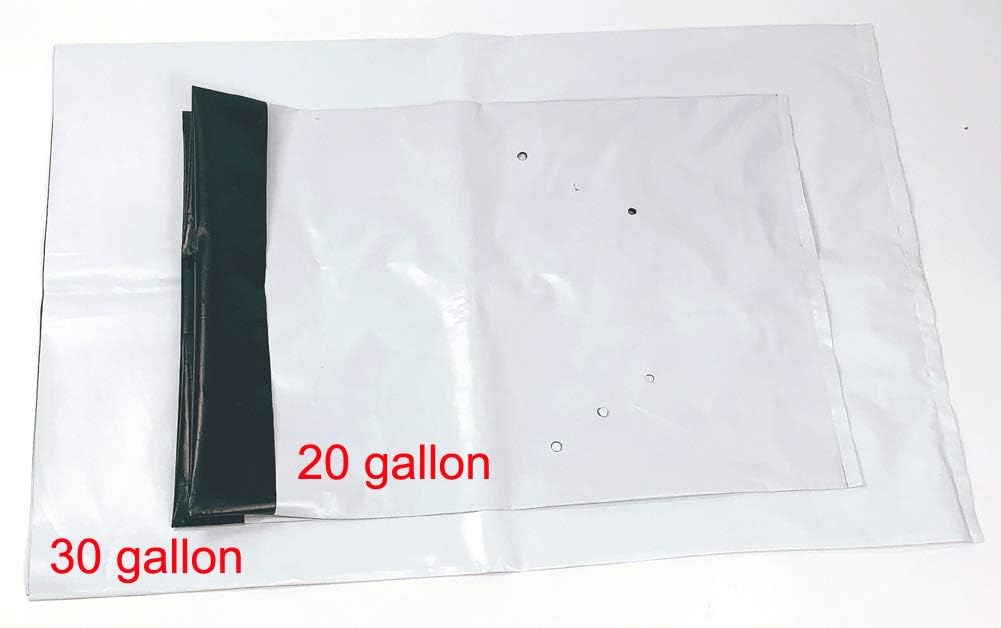 HORTIPOTS 30 Gallon Black White Poly Grow Bag Large Thick Plastic Transplanter Bags (10 Pieces per